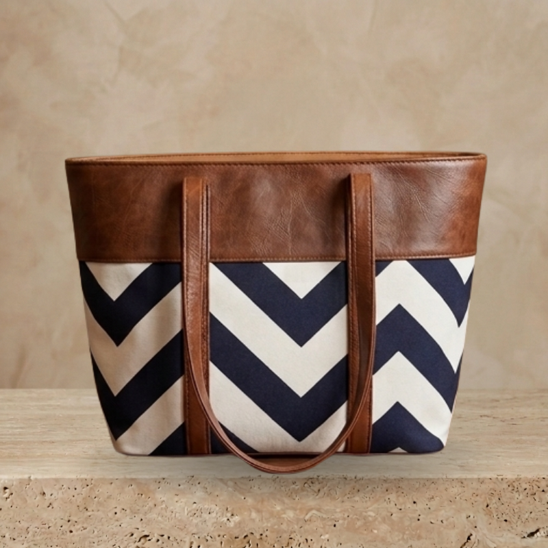 Premium Zig-Zag Pattern Tote Bag Stylish Women’s ZTS-CR-061