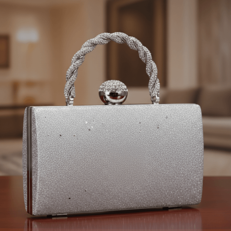 Clutch for women  Hard Case Clutch with Crystal LockZTS-CR-039