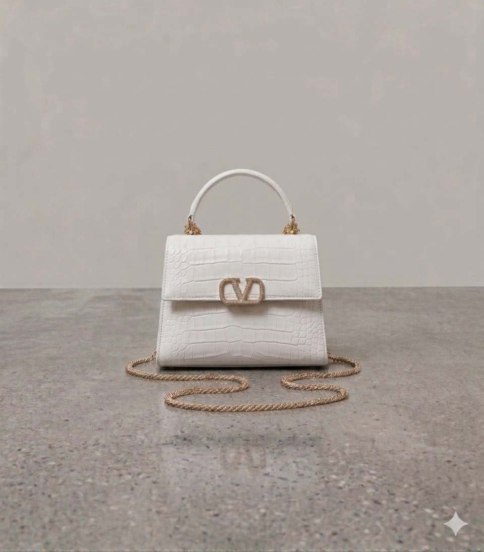 Handbag Green Crocodile Textured Ladies Handbag | Elegant Top Handle ZTS-CR-161