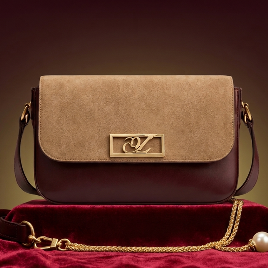 Crossbody Gold Chain, Metal Logo, Flap Closure ZTS-CR-120