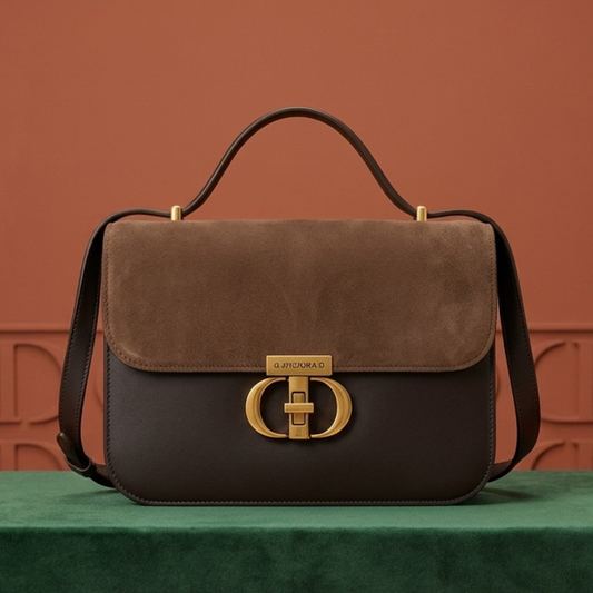 Luxury Suede Dual Tone Ladies Handbag ZTS-CR-122
