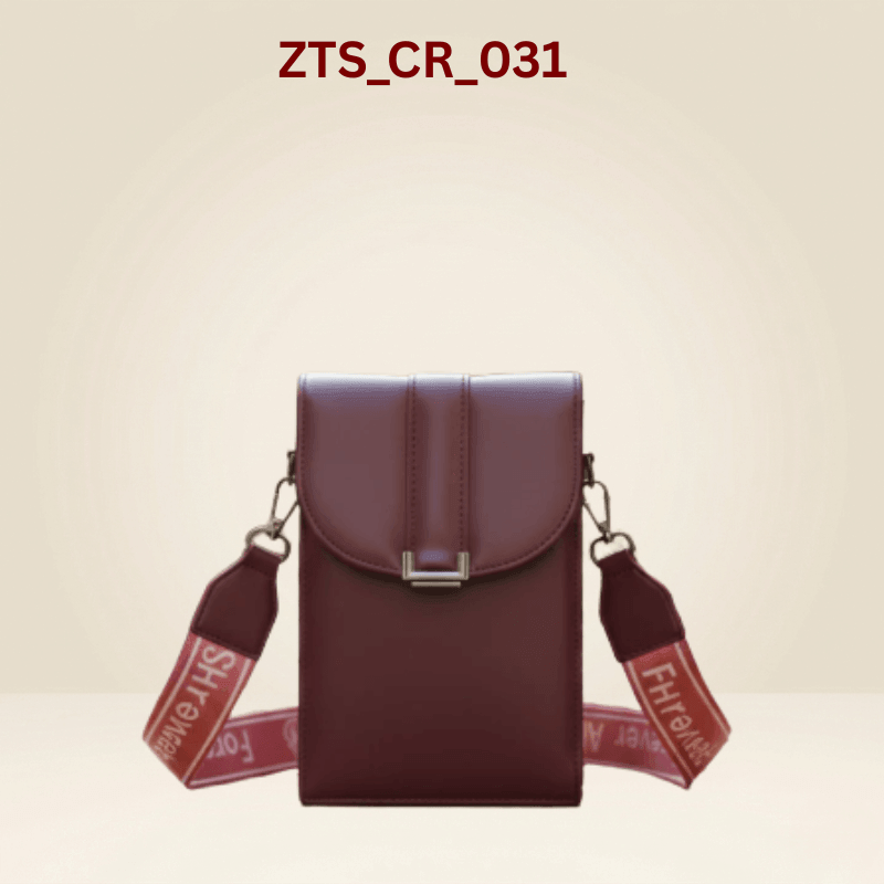 Crossbody Bag Premium Maroon Mobile Sling Bag with Wide Strap ZTS_CR_031