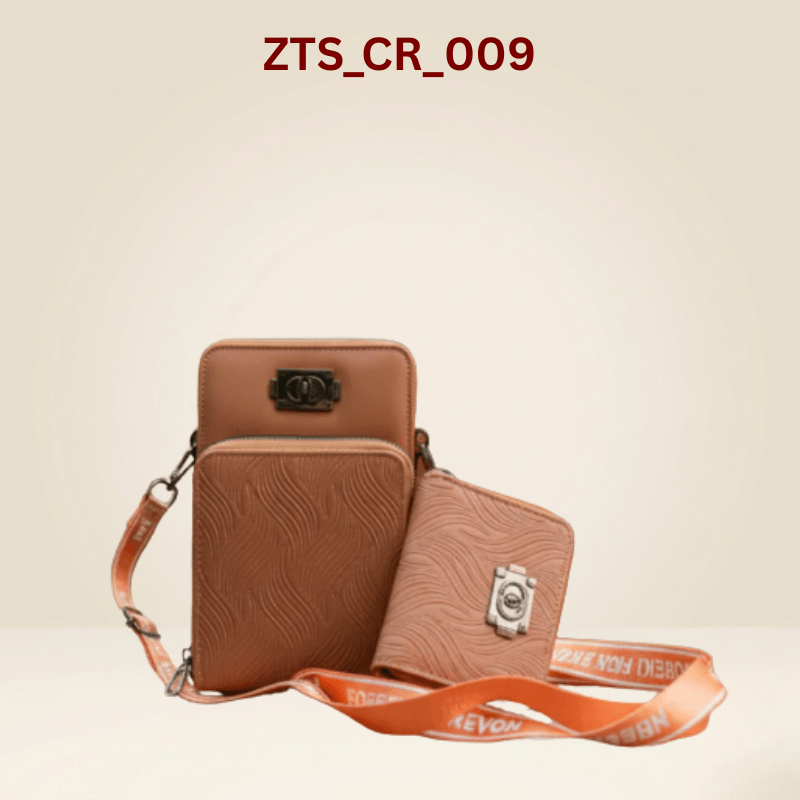 Crossbody Bag for women Textured Cross-body Mobile Bag & Wallet Set ZTS-CR009