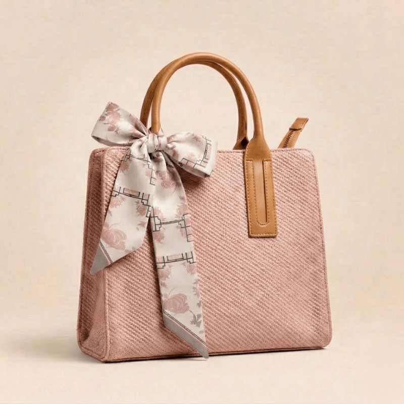Handbag Luxury Textured Ladies Tote Bag Silk Scarf ZTS-CR-146
